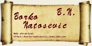 Borko Natošević vizit kartica